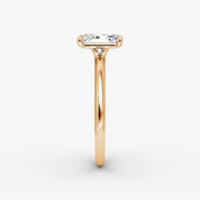 Radiant Cut - Plain Band - Classic Engagement Ring- 14 K Gold